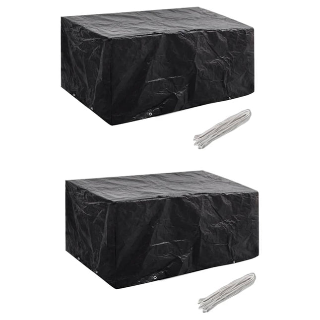 havemøbelovertræk 2 stk. 4-pers. sæt 8 snørehuller 180x140 cm