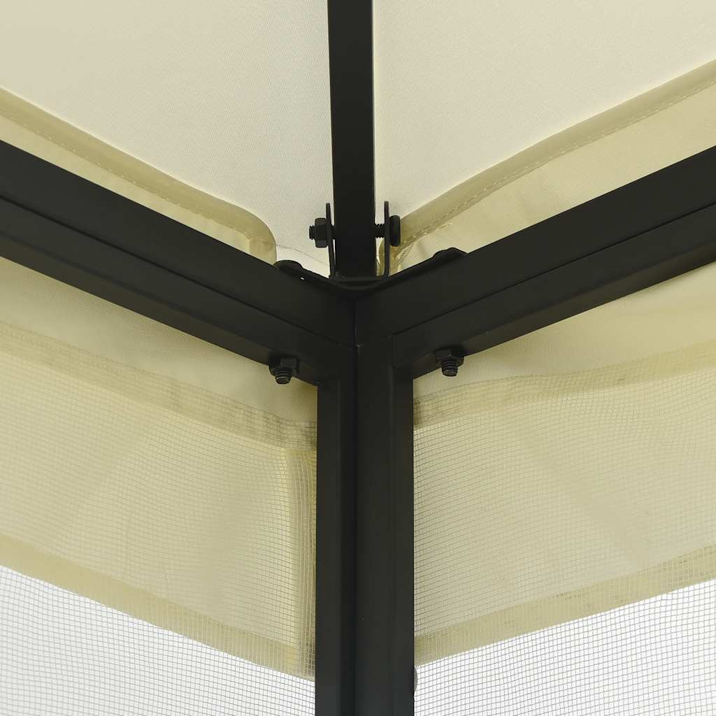 pavillon med net 300x300x265 cm cremefarvet