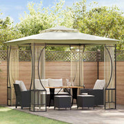 pavillon med net 300x300x265 cm cremefarvet