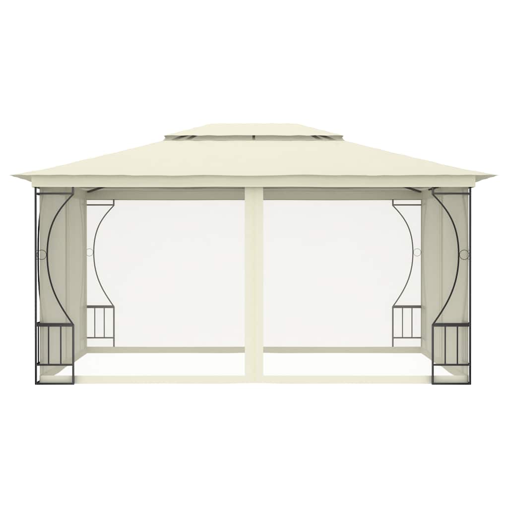 pavillon med net 300x400x265 cm cremefarvet