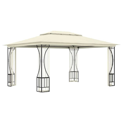 pavillon med net 300x400x265 cm cremefarvet