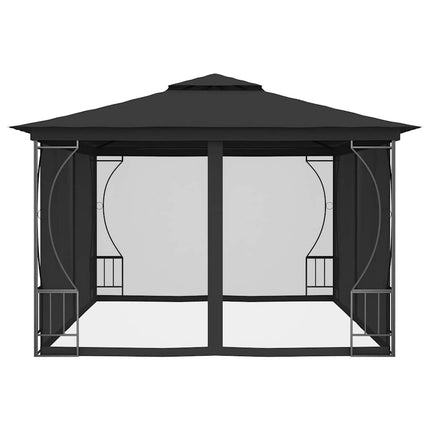 pavillon med net 300x400x265 cm antracitgrå
