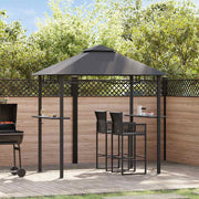 grillpavillon 240x150x255 cm stål antracitgrå