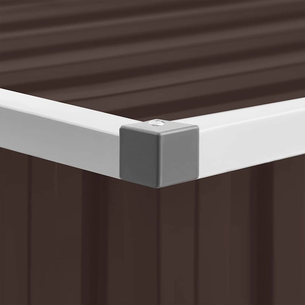 haveskur 195x198x159 cm galvaniseret stål brun