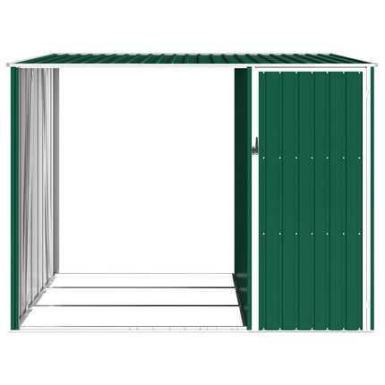 brændeskur 245x98x159 cm galvaniseret stål grøn