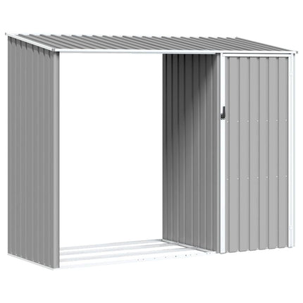 brændeskur 245x98x159 cm galvaniseret stål grå