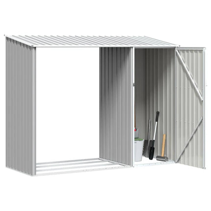brændeskur 245x98x159 cm galvaniseret stål grå
