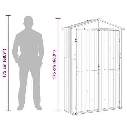 haveskur 116x45x175 cm galvaniseret stål grøn