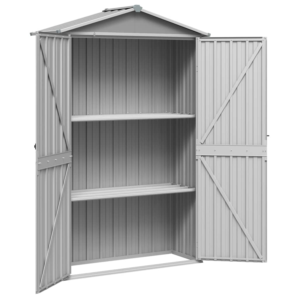 haveskur 116x45x175 cm galvaniseret stål grå