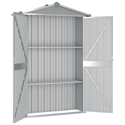 haveskur 116x45x175 cm galvaniseret stål grå