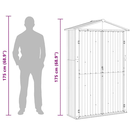 haveskur 116x45x175 cm galvaniseret stål grå