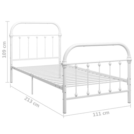 sengestel 100 x 200 cm metal hvid