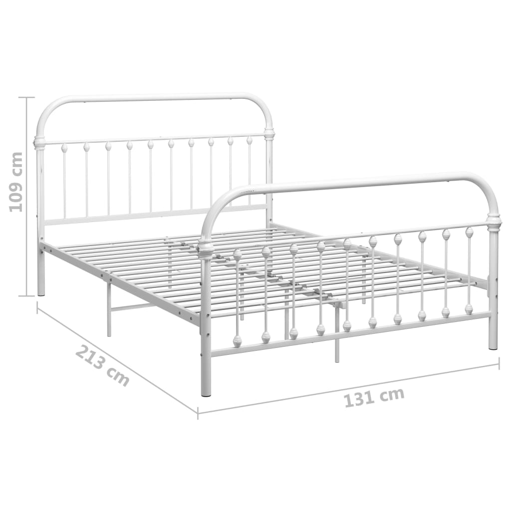 sengestel 120x200 cm metal hvid