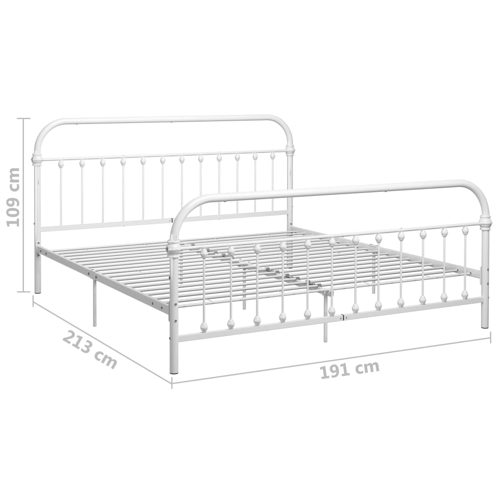 sengestel 180x200 cm metal hvid