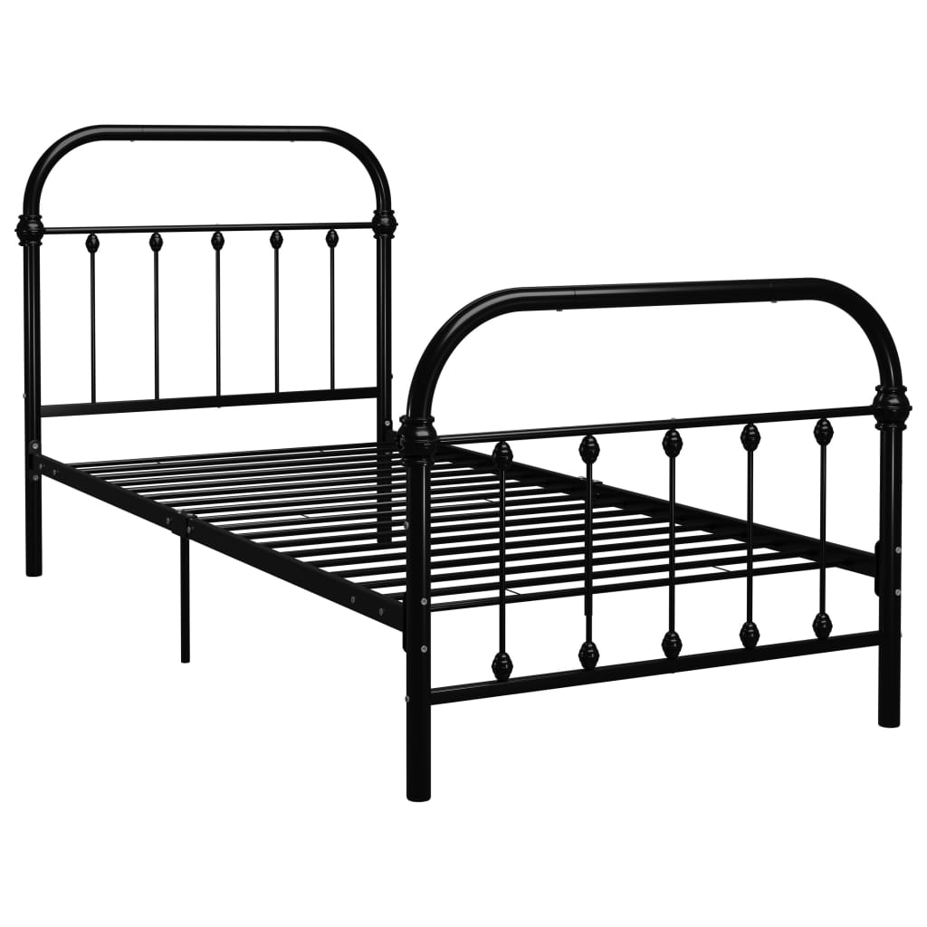 sengestel 90x200 cm metal sort