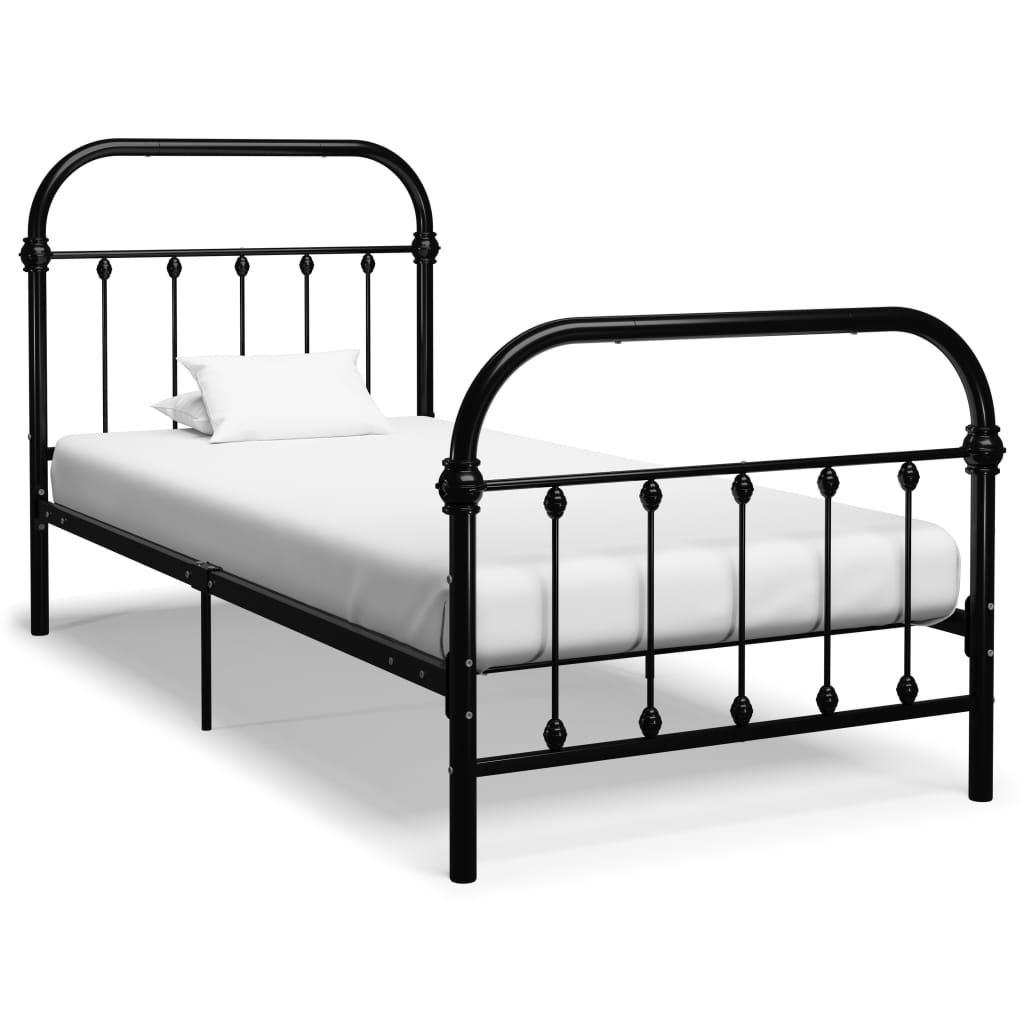 sengestel 100x200 cm metal sort