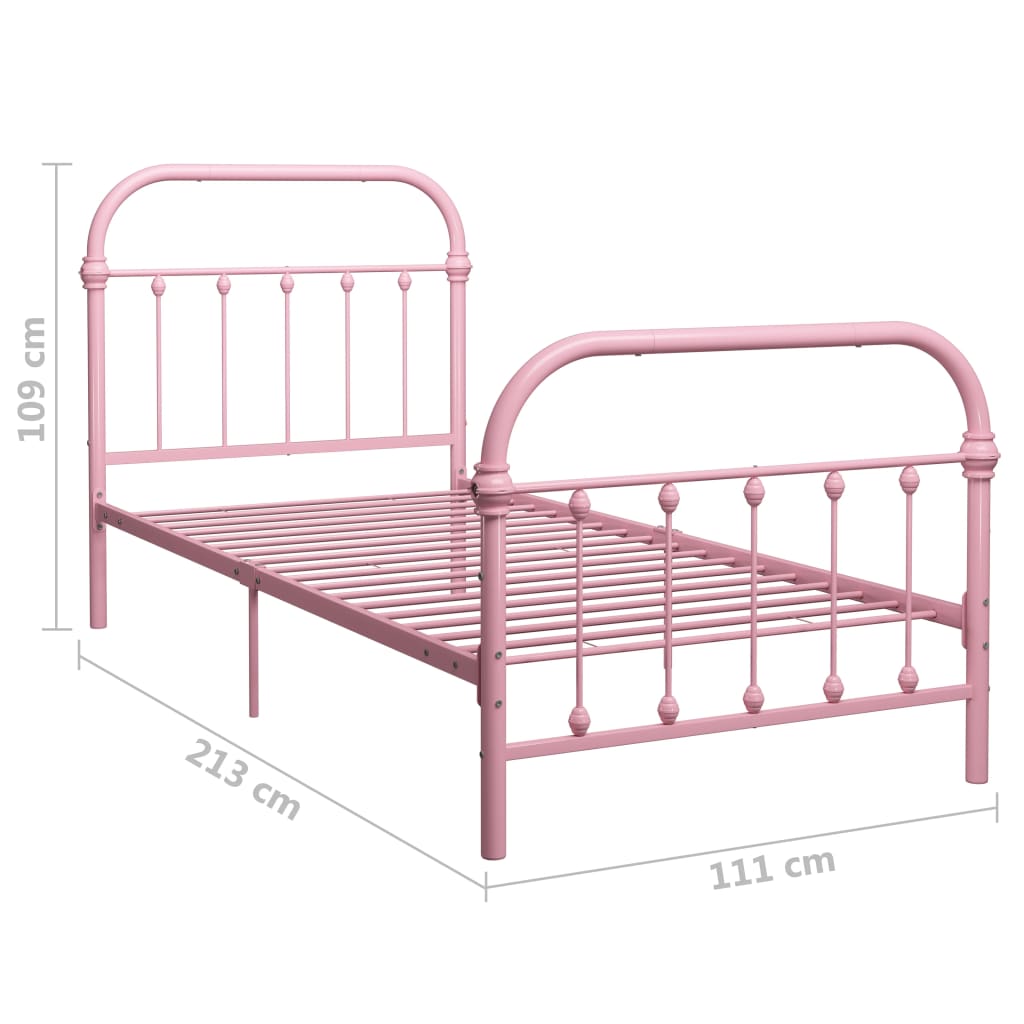 sengestel 100x200 cm metal pink