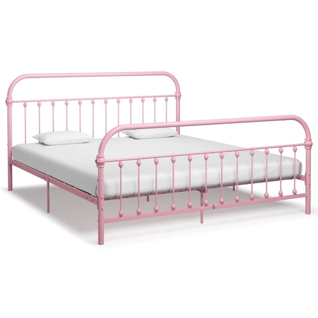sengestel 180x200 cm metal pink