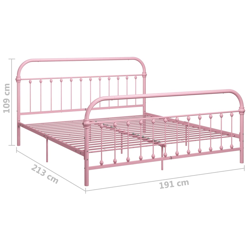 sengestel 180x200 cm metal pink