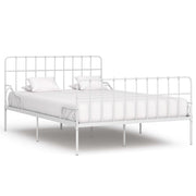 sengestel med lamelbund 120 x 200 cm metal hvid