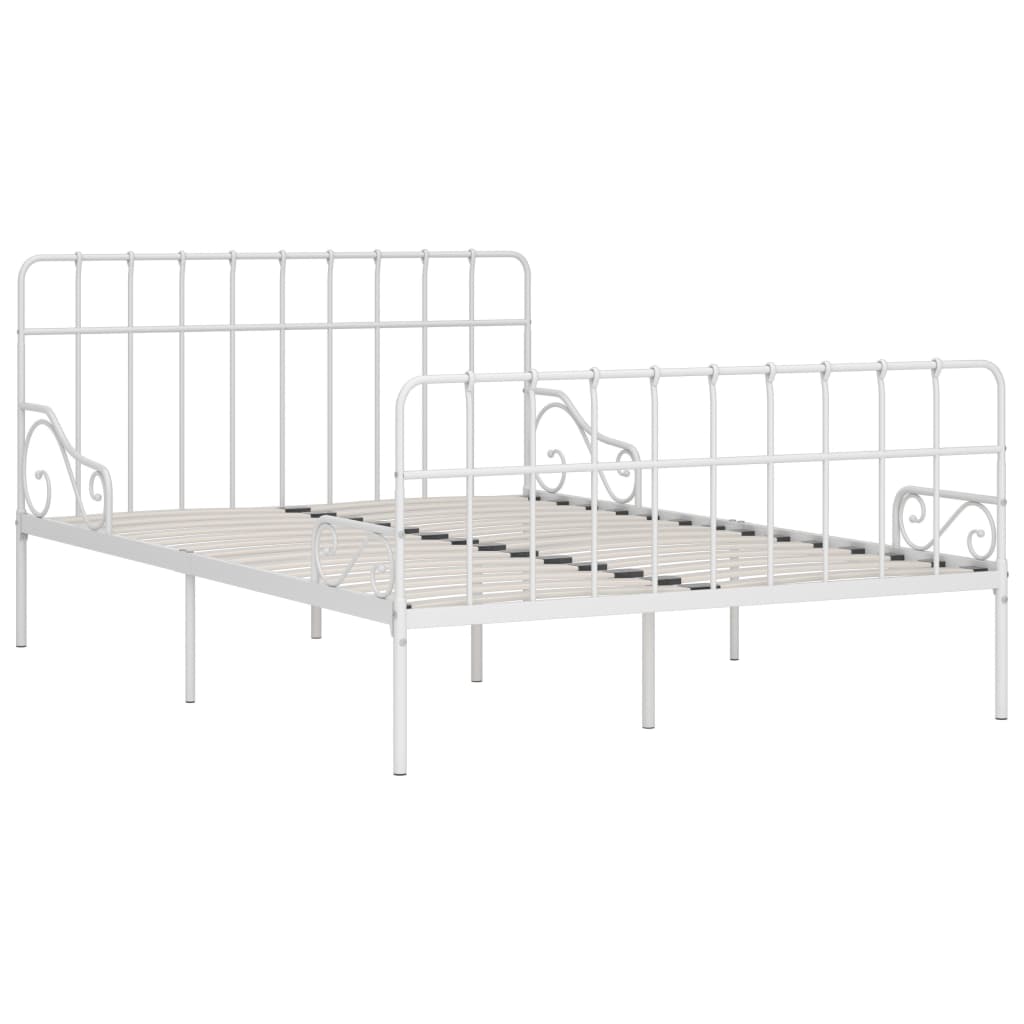 sengestel med lamelbund 120 x 200 cm metal hvid