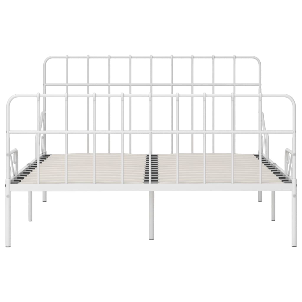 sengestel med lamelbund 120 x 200 cm metal hvid