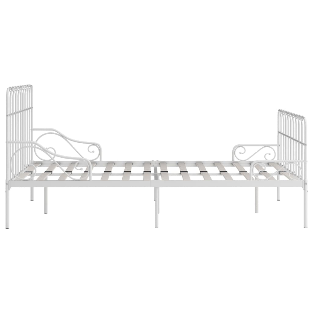sengestel med lamelbund 120 x 200 cm metal hvid