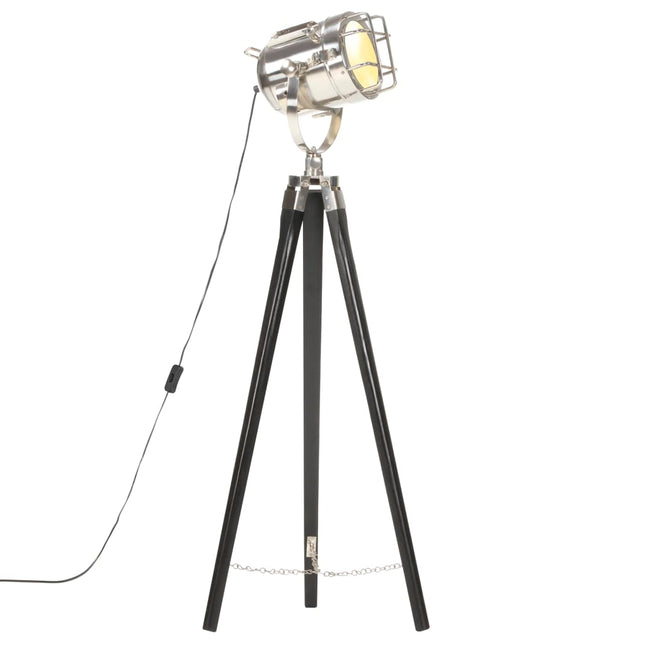 gulvlampe med trefod 97 cm massivt mangotræ sort