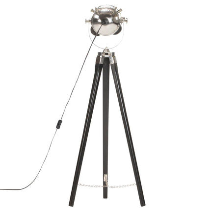 gulvlampe med trefod 97 cm massivt mangotræ sort