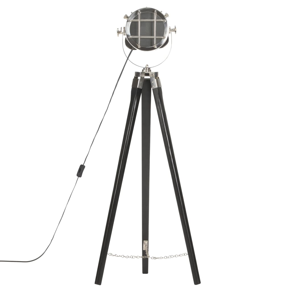 gulvlampe med trefod 97 cm massivt mangotræ sort