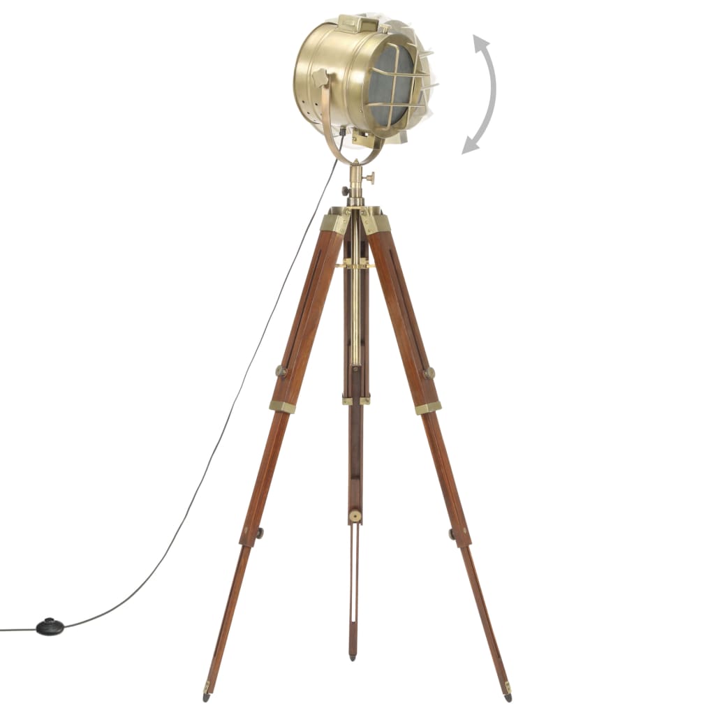 gulvlampe med trefod 165 cm massivt mangotræ