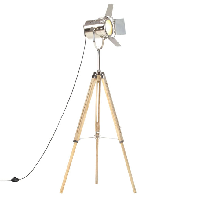 gulvlampe med trefod 140 cm massivt mangotræ