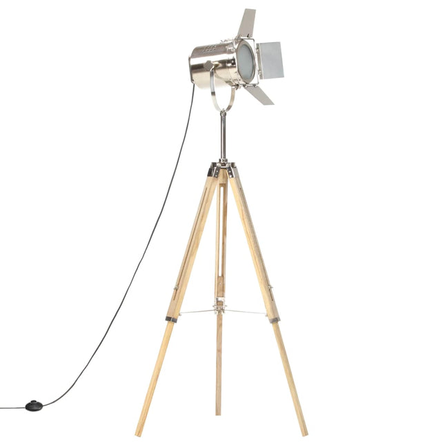 gulvlampe med trefod 140 cm massivt mangotræ