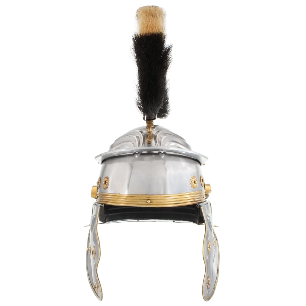 romersk soldaterhjelm til rollespil antik stål sølvfarvet