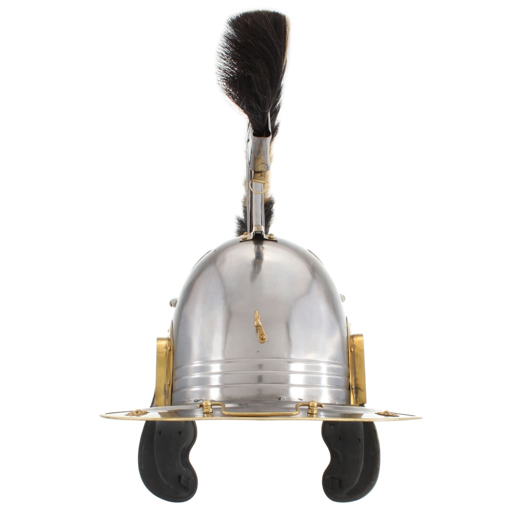 romersk soldaterhjelm til rollespil antik stål sølvfarvet