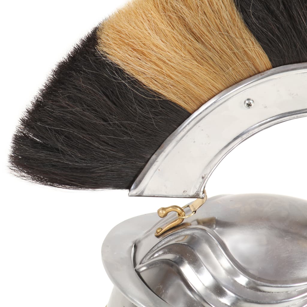 romersk soldaterhjelm til rollespil antik stål sølvfarvet