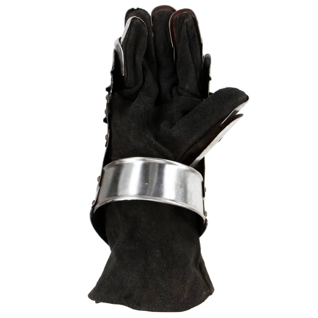 rustningshandsker replikaer til rollespil stål sølvfarvet