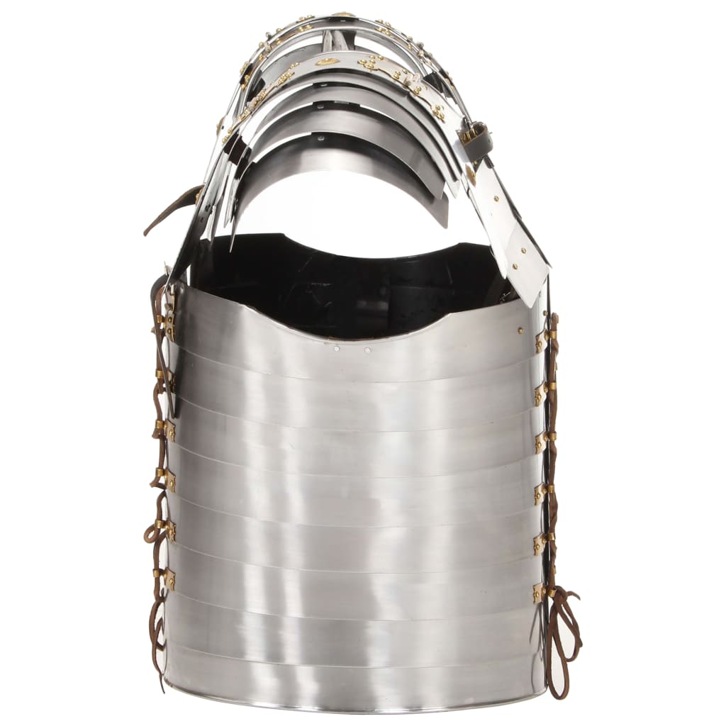 romersk ridderharnisk til rollespil stål sølvfarvet