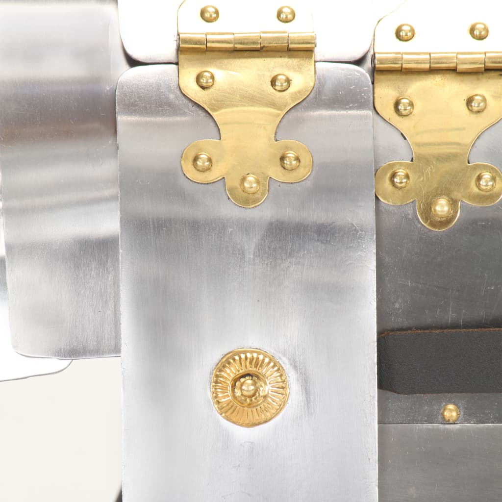 romersk ridderharnisk til rollespil stål sølvfarvet