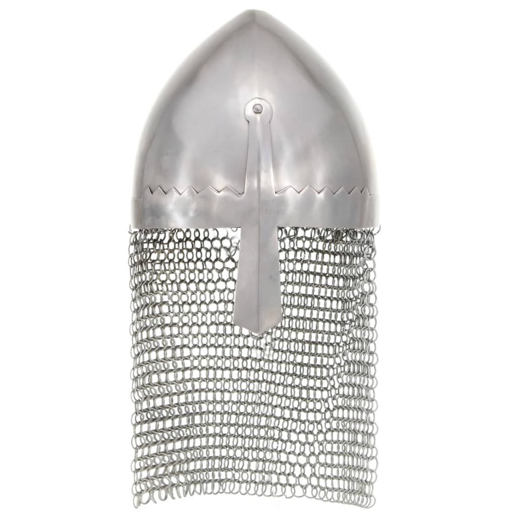 ridderhjelm til rollespil antik stål sølvfarvet