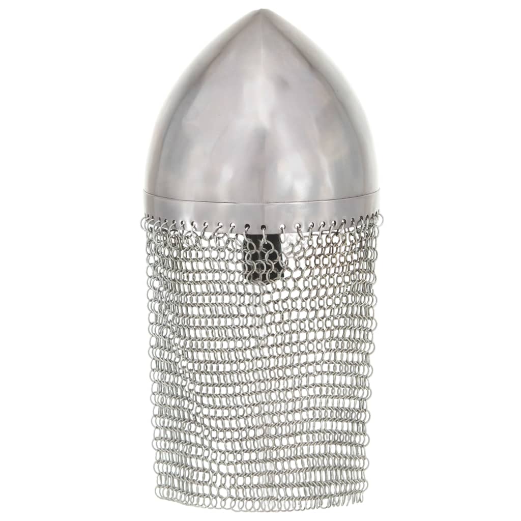 ridderhjelm til rollespil antik stål sølvfarvet