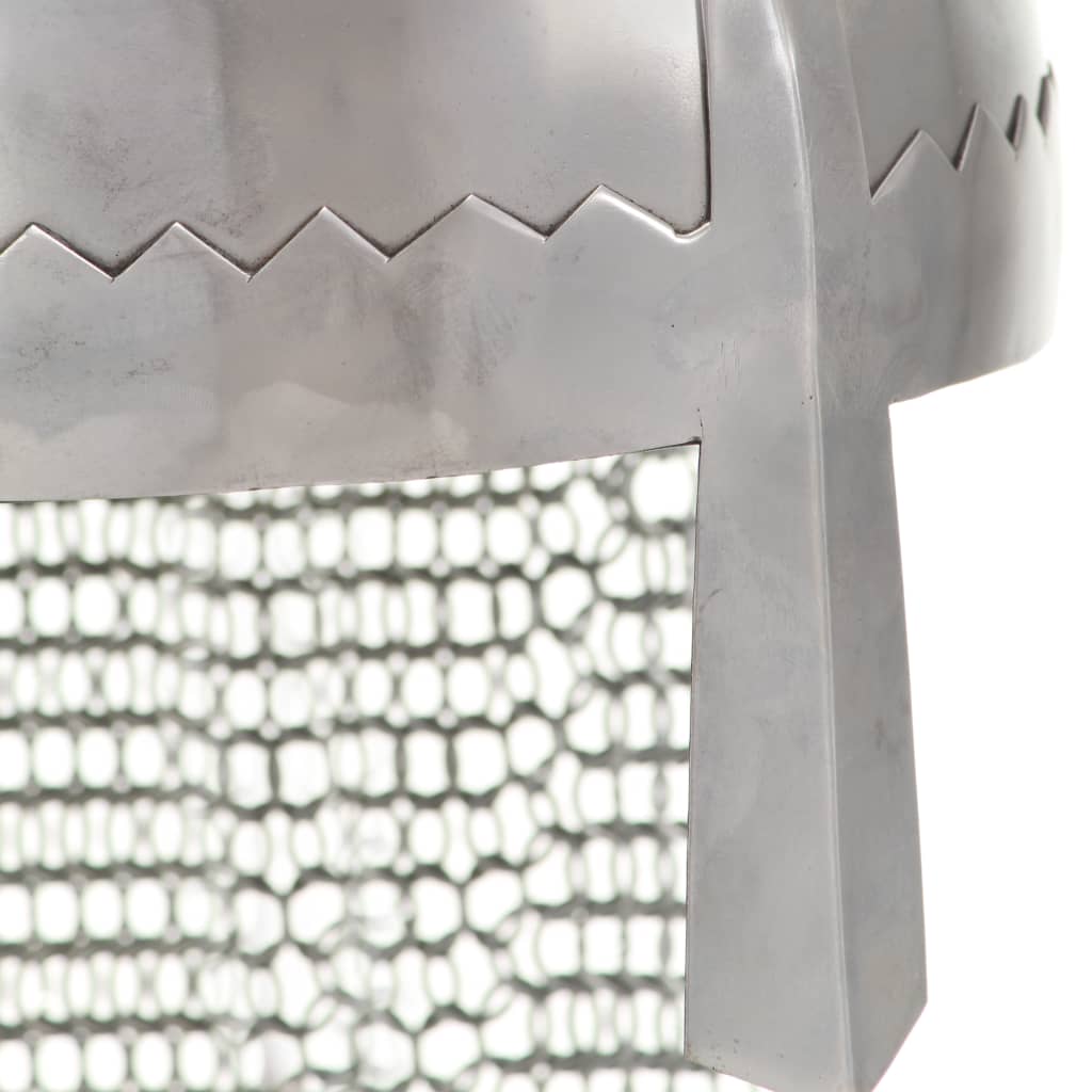 ridderhjelm til rollespil antik stål sølvfarvet