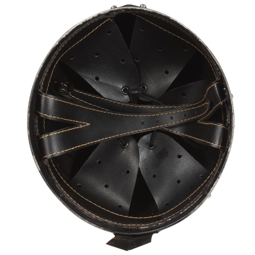 middelalderlig ridderhjelm til rollespil antik stål sølvfarvet