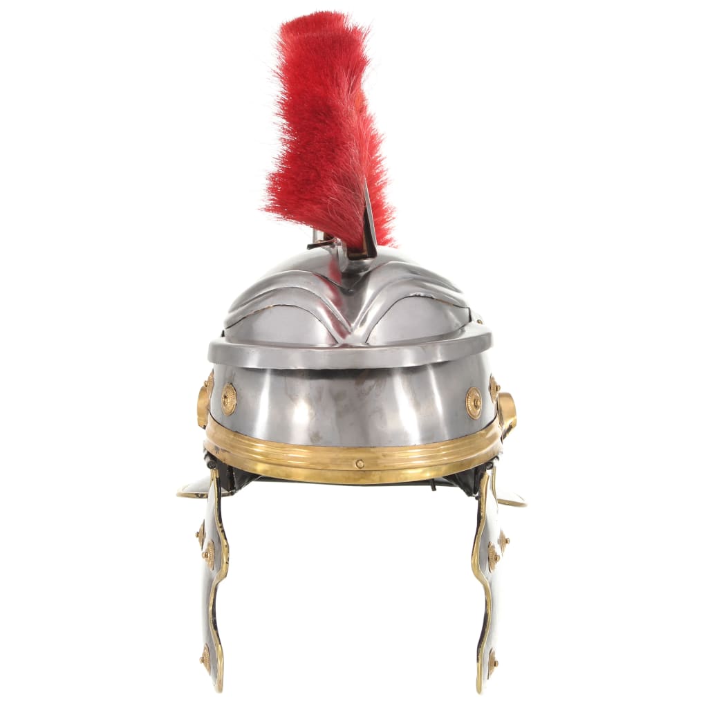 romersk soldaterhjelm til rollespil antik stål sølvfarvet
