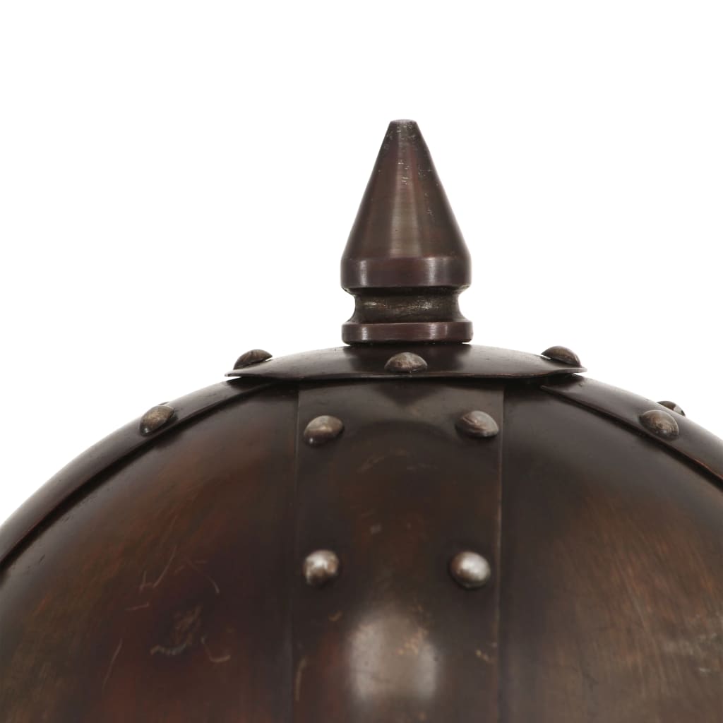 vikingehjelm til rollespil antik stål kobberfarvet