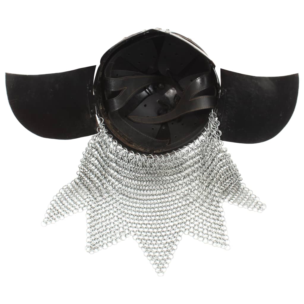 vikingehjelm til rollespil antik stål kobberfarvet