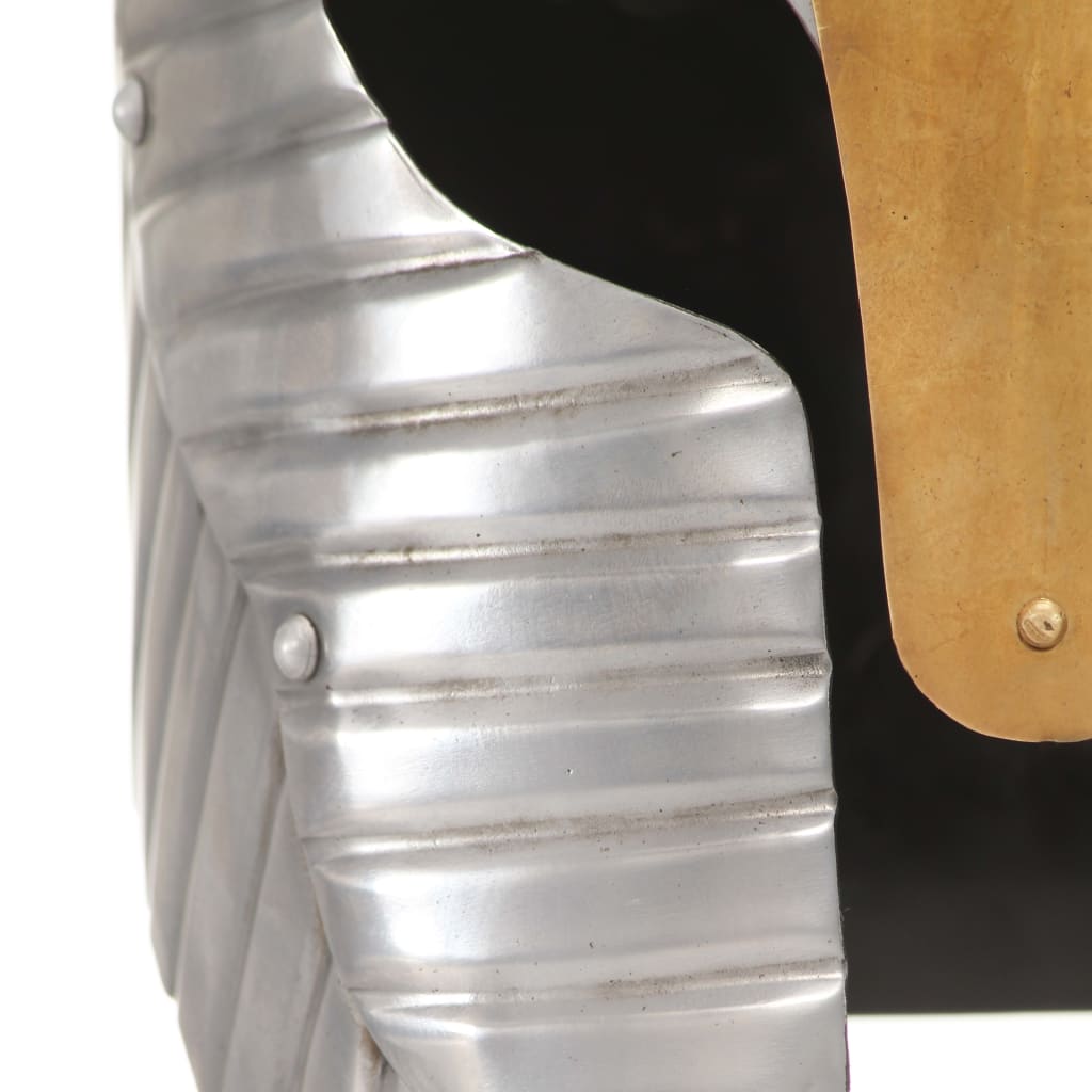 middelalderlig ridderhjelm til rollespil stål sølvfarvet