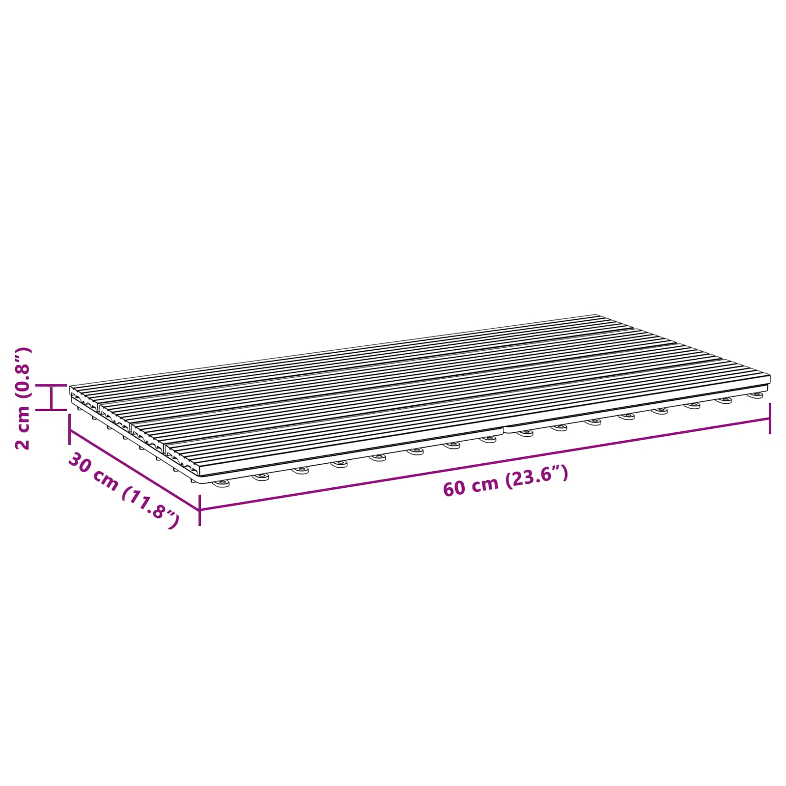 Terrasse Flise 6 pcs Brun 60 x 30 cm WPC