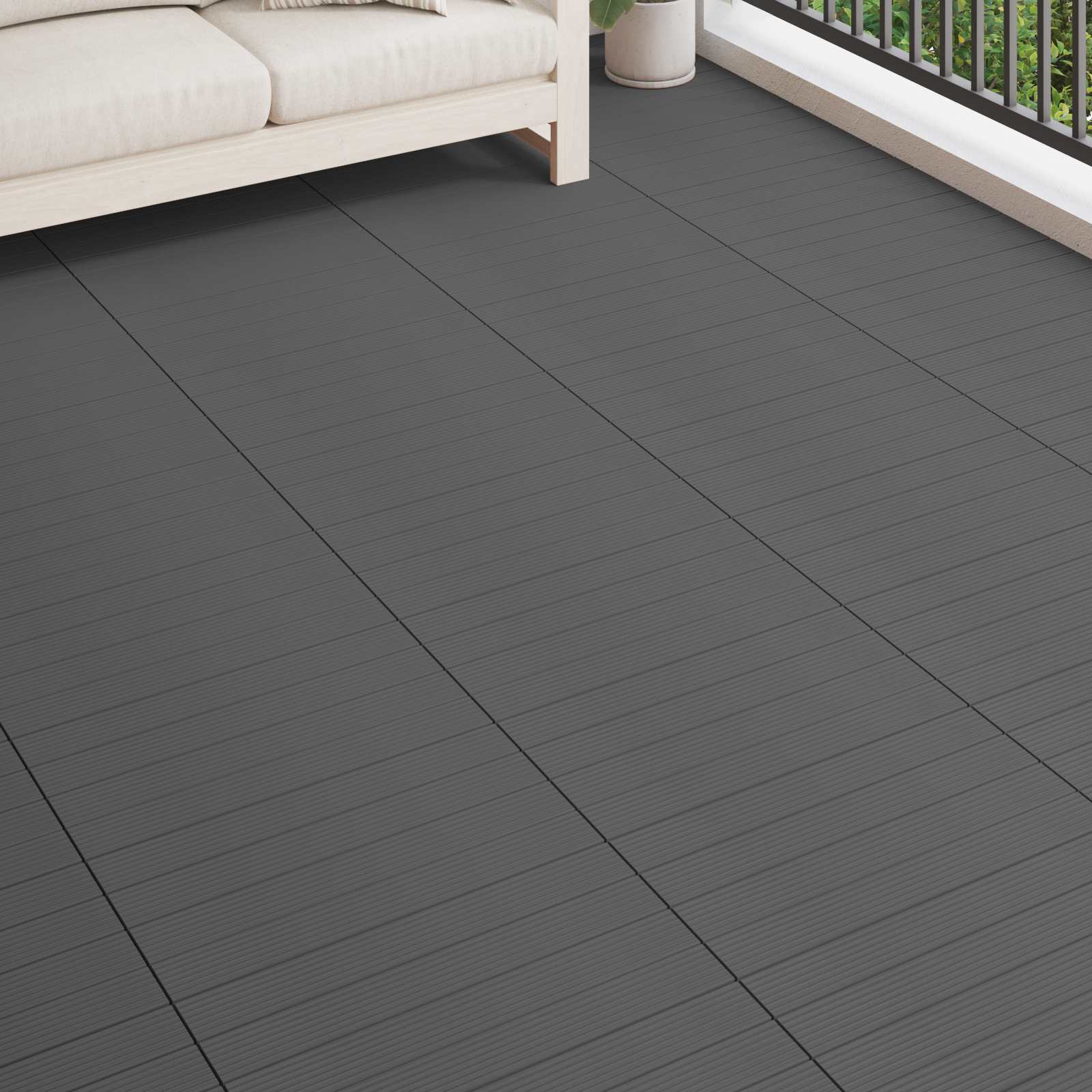 Terrasse Flise 6 pcs Grå 60 x 30 cm WPC