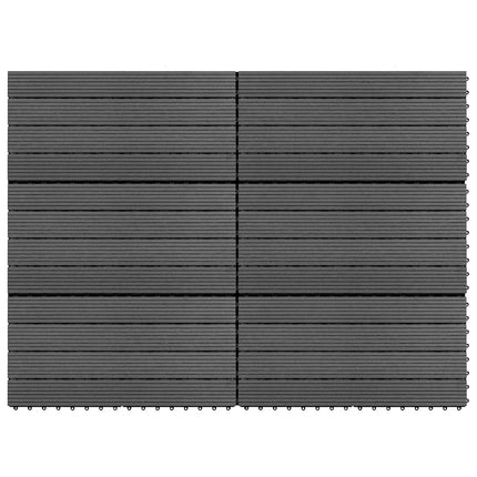 Terrasse Flise 6 pcs Grå 60 x 30 cm WPC